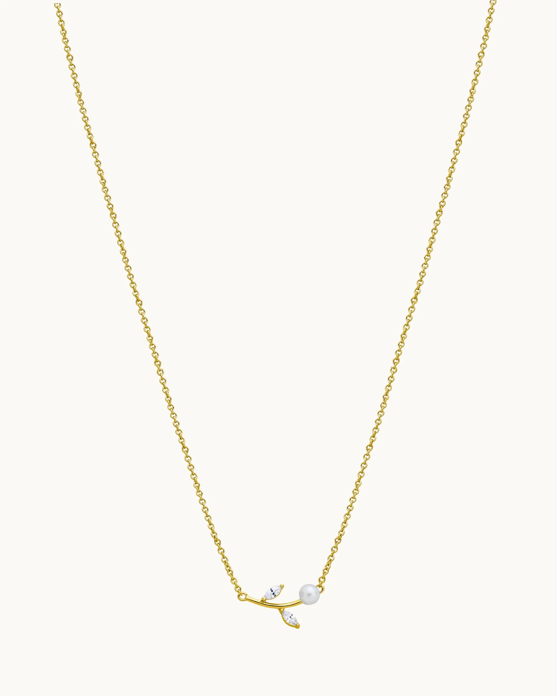 Rosie Leaf Necklace in Gold